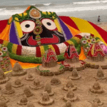 100 Sand Rath at Puri Beach on Jagannath Ratha Jatra .